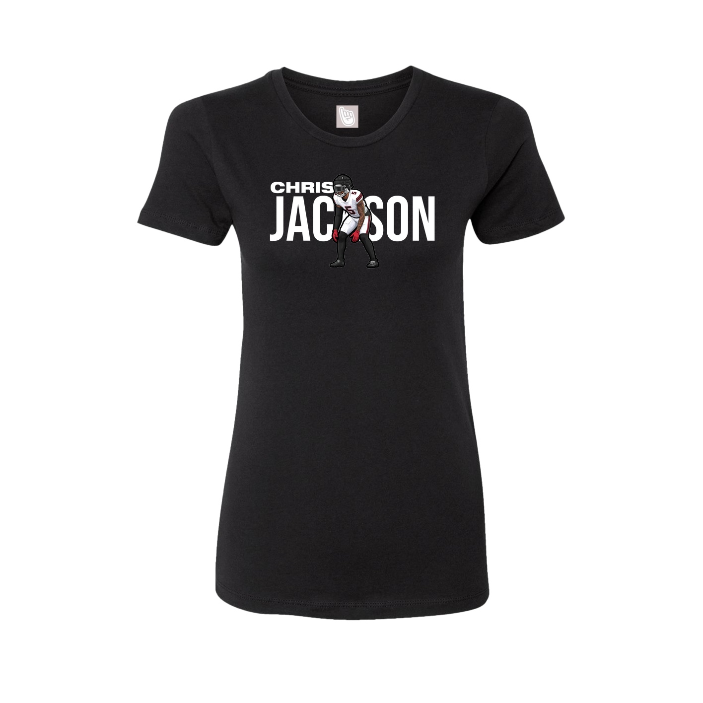 Fitted Women's Tee — Player Name in Black