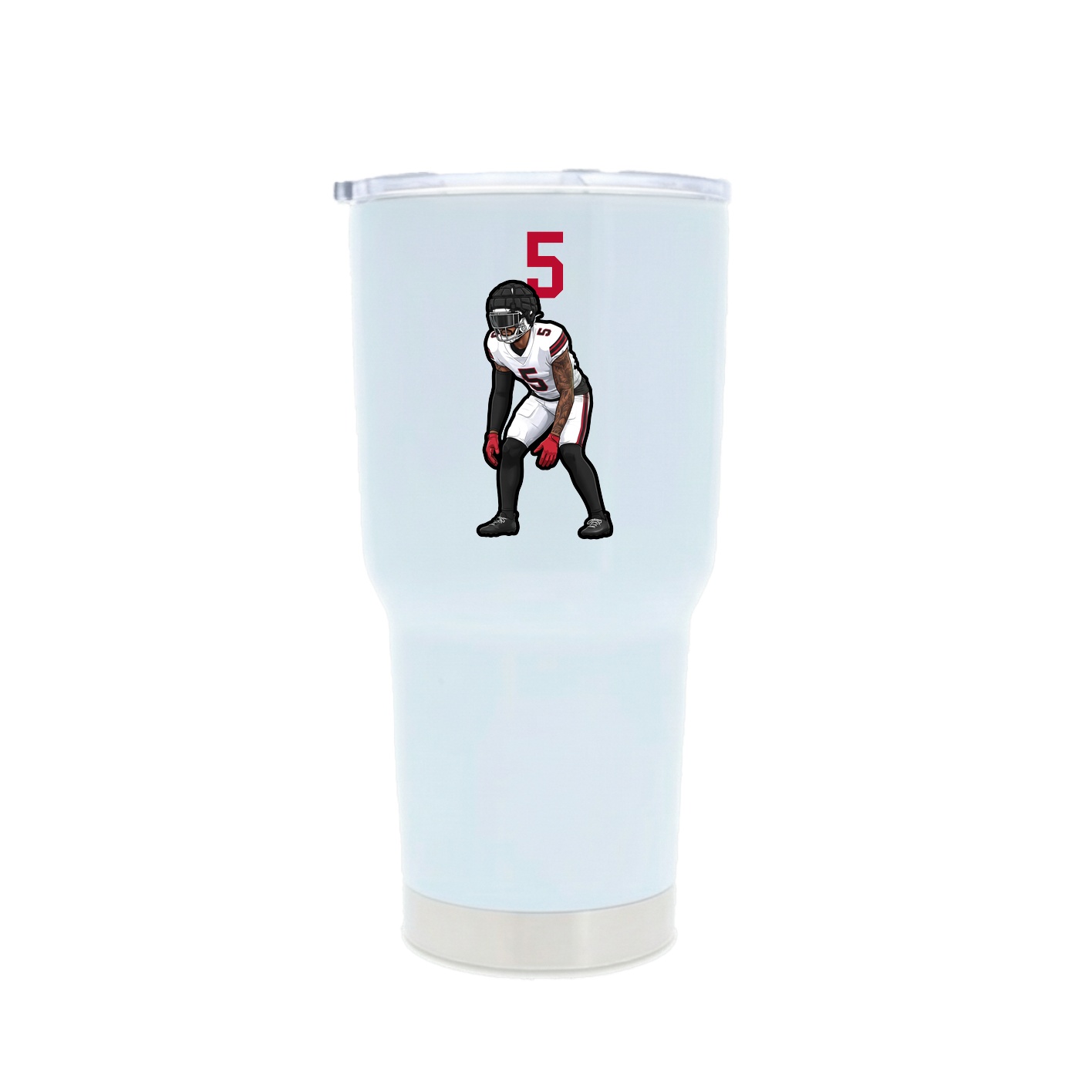 30oz Stainless Steel Tumbler — Number Top in White