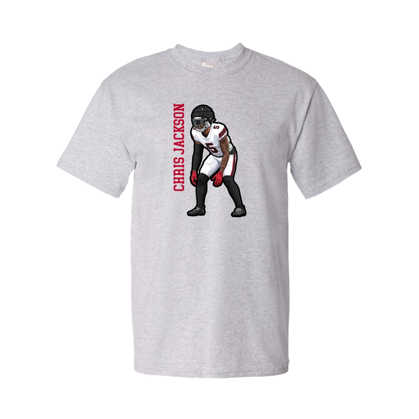 Youth Tee — Name Vertical in Grey