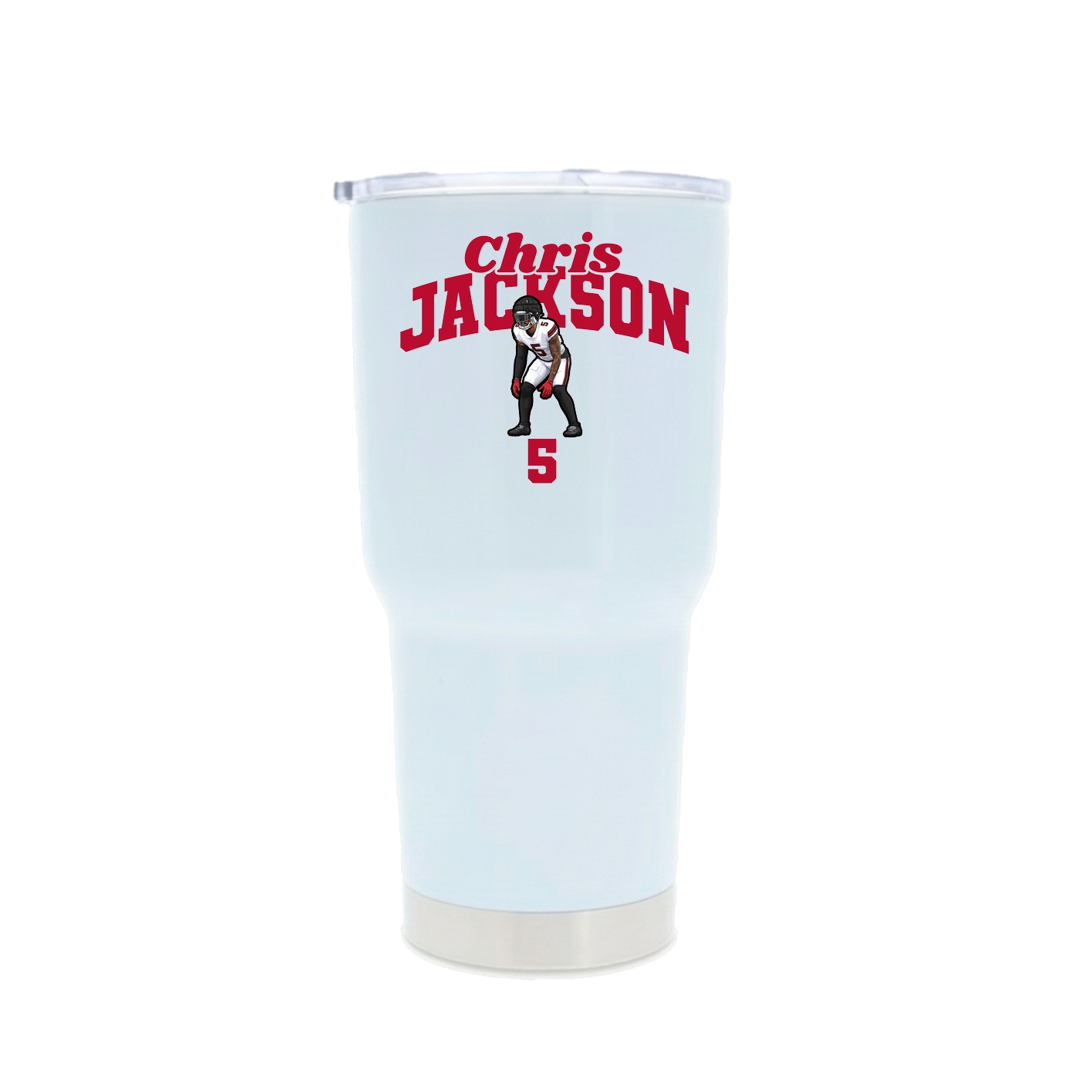 30oz Stainless Steel Tumbler — Signature Arch in White
