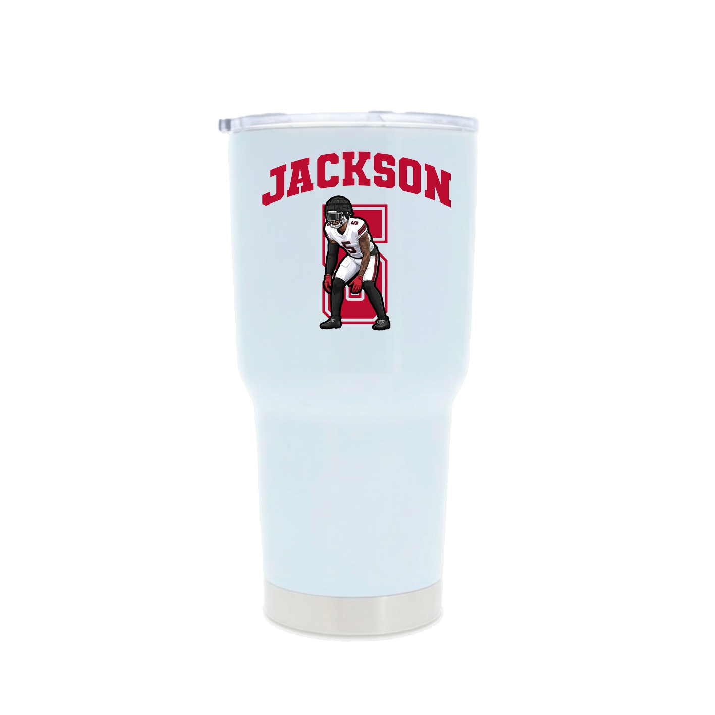 30oz Stainless Steel Tumbler — Number in White