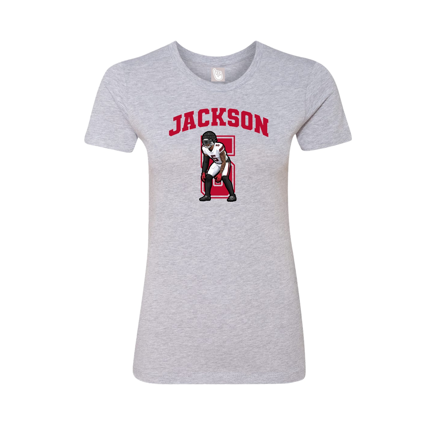Fitted Women's Tee — Number in Grey