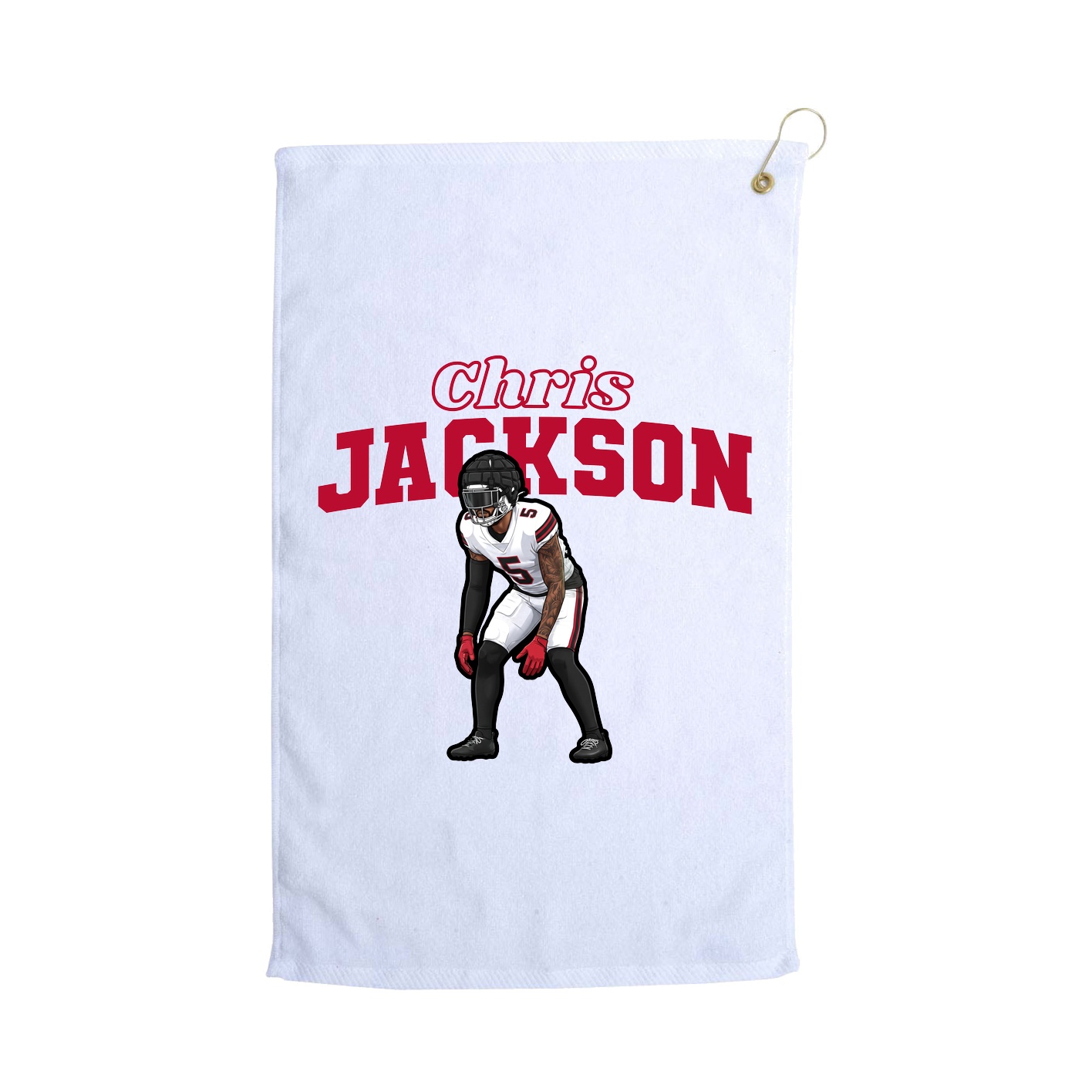 Golf Towel — Name Arch in White