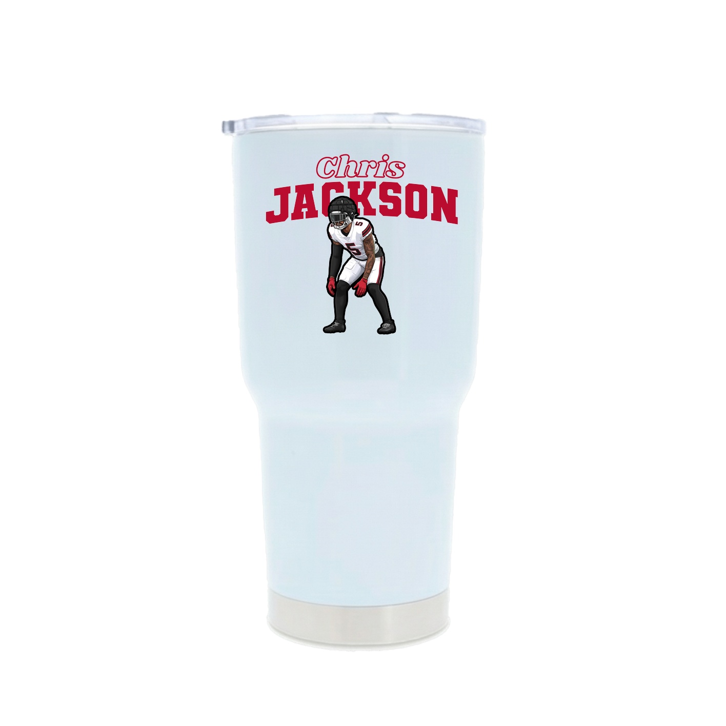 30oz Stainless Steel Tumbler — Name Arch in White