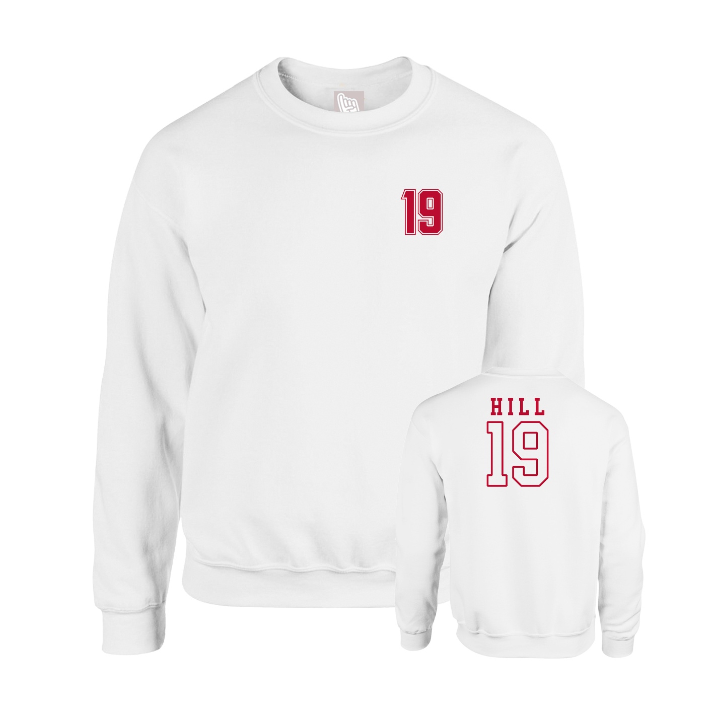 Fleece Crew — Chest Back in White