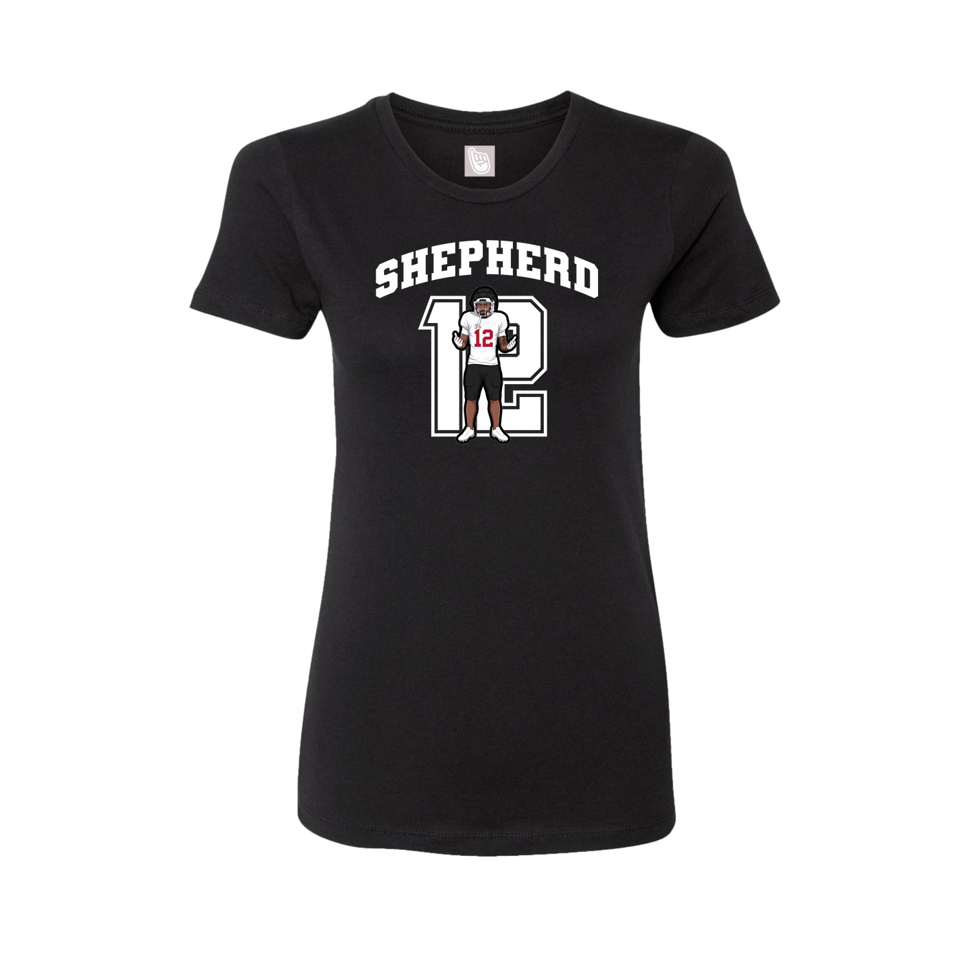 Fitted Women's Tee — Number in Black