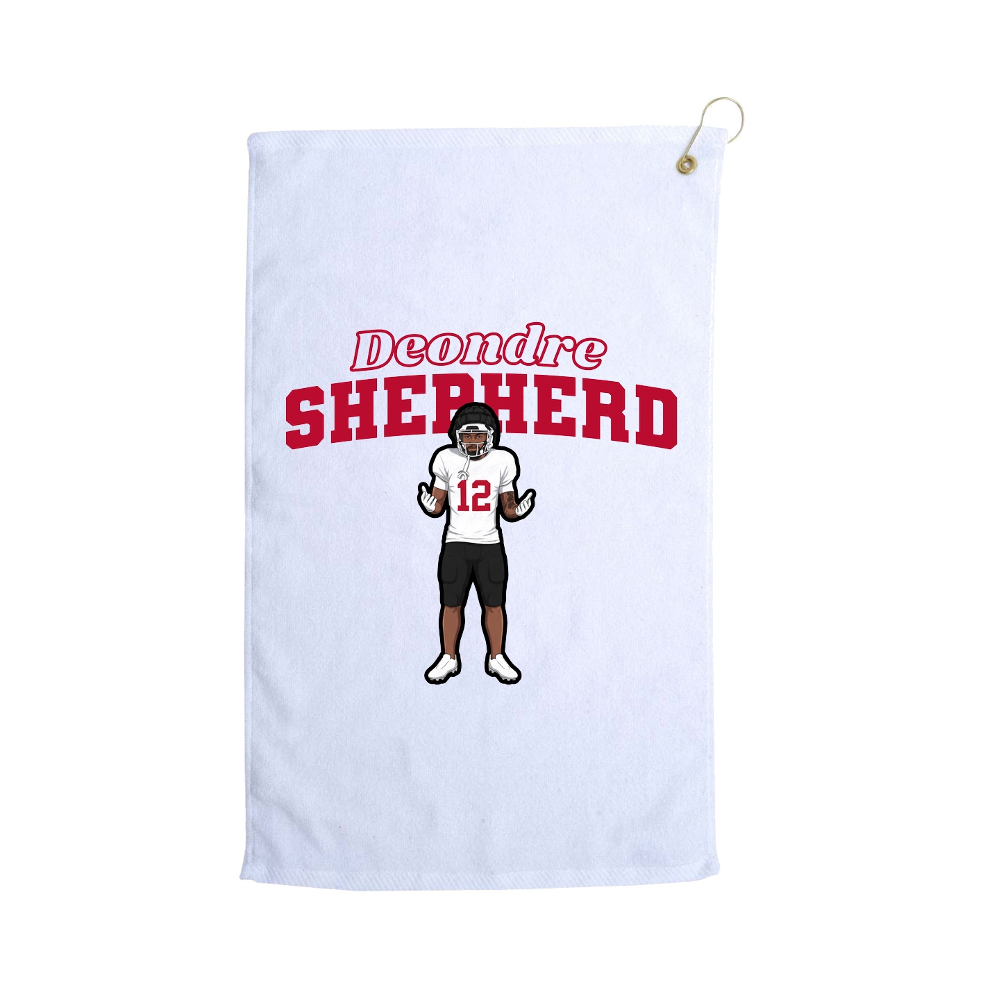 Golf Towel — Name Arch in White