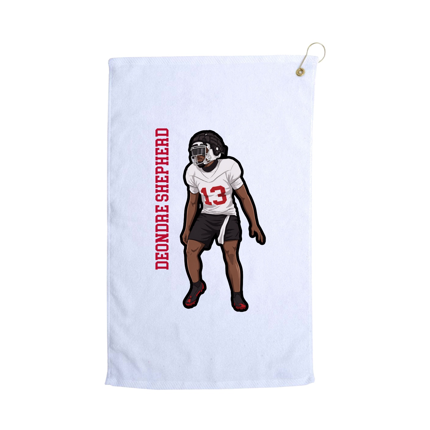 Golf Towel — Name Vertical in White