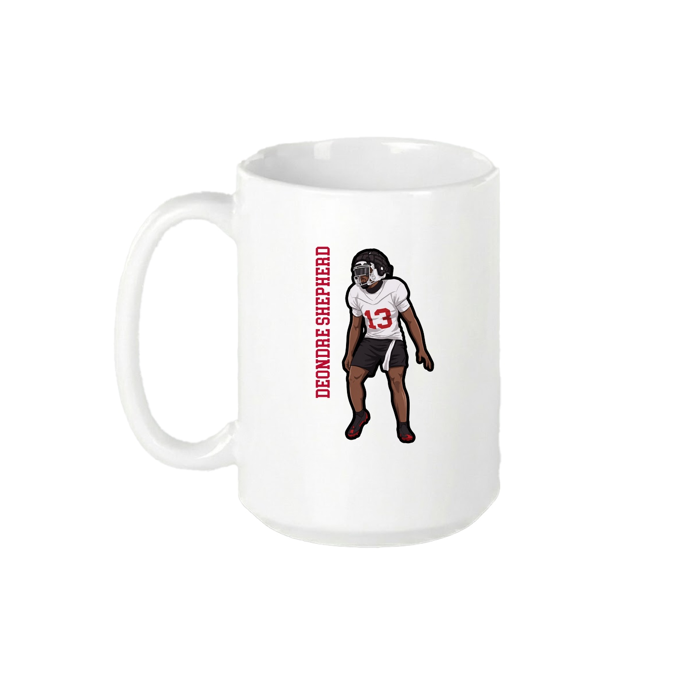 15oz Coffee Mug — Name Vertical in White