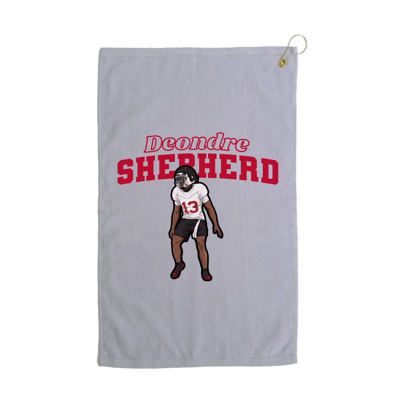 Golf Towel — Name Arch in Grey
