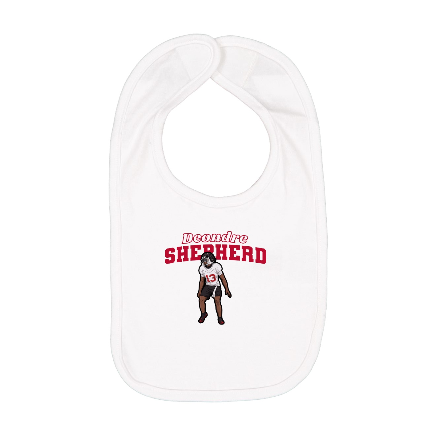 Infant Bib — Name Arch in White