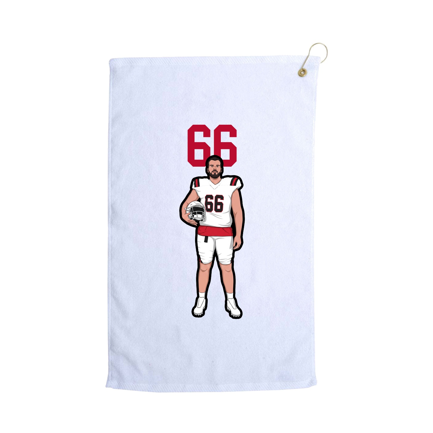Golf Towel — Number Top in White