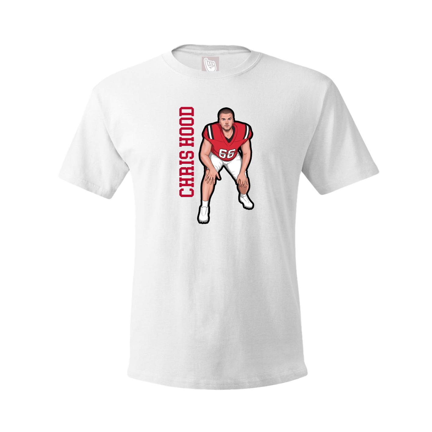 Tee — Name Vertical in White