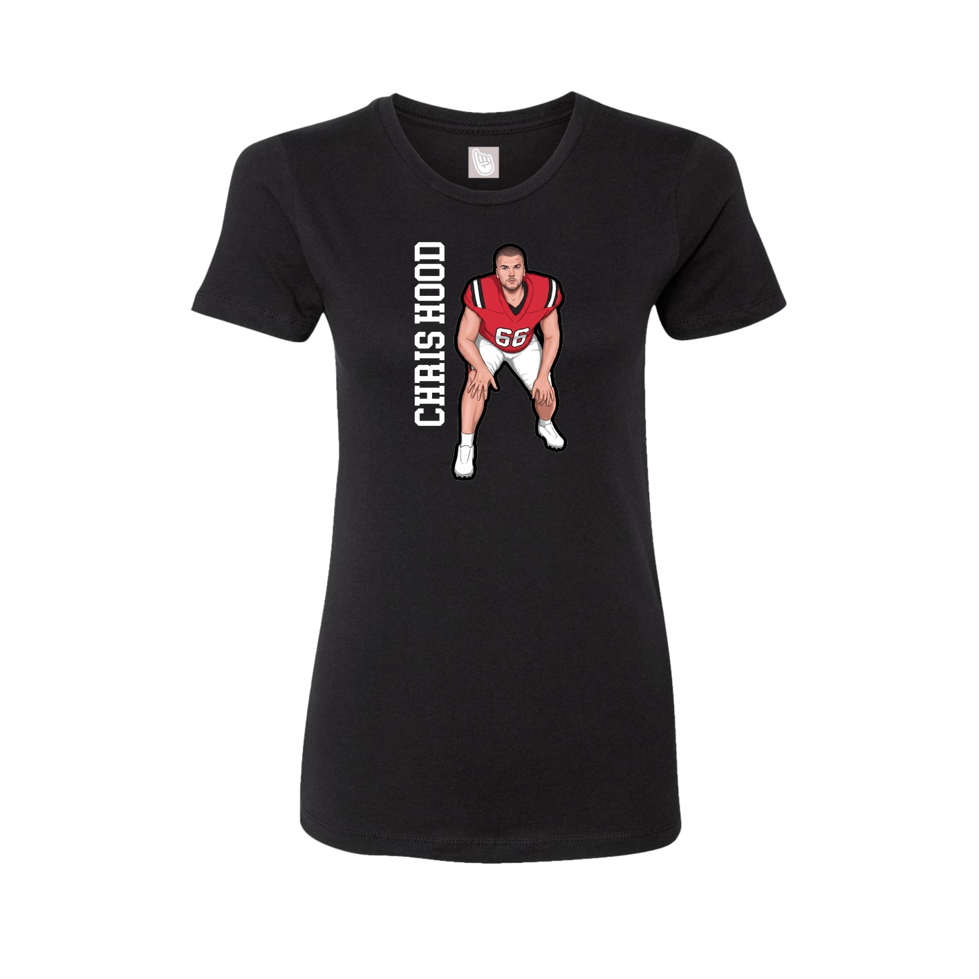 Fitted Women's Tee — Name Vertical in Black
