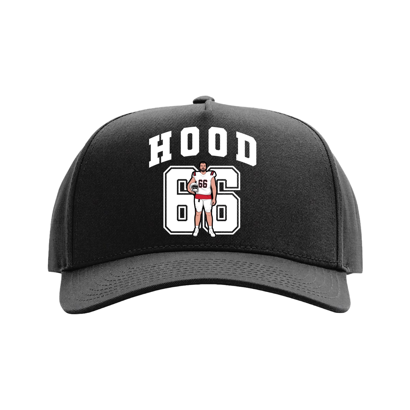 Full Fabric Five-Panel Champ Cap — Number in Black