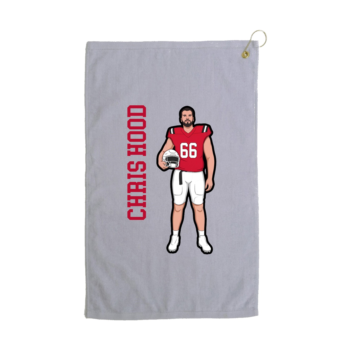 Golf Towel — Name Vertical in Grey