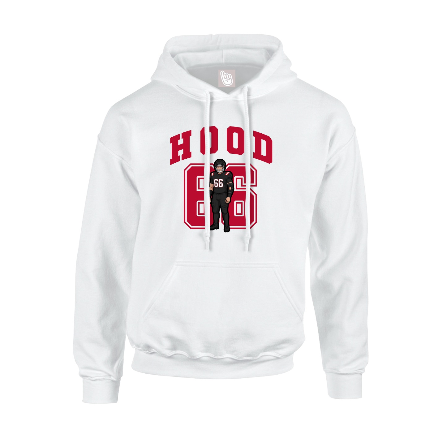 Hoodie — Number in White