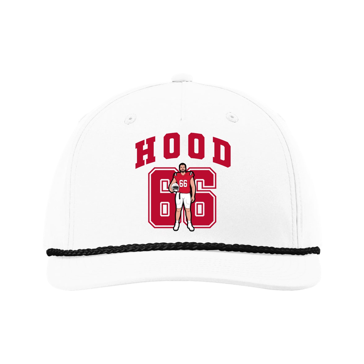 Five-Panel Classic Rope Cap — Number in White