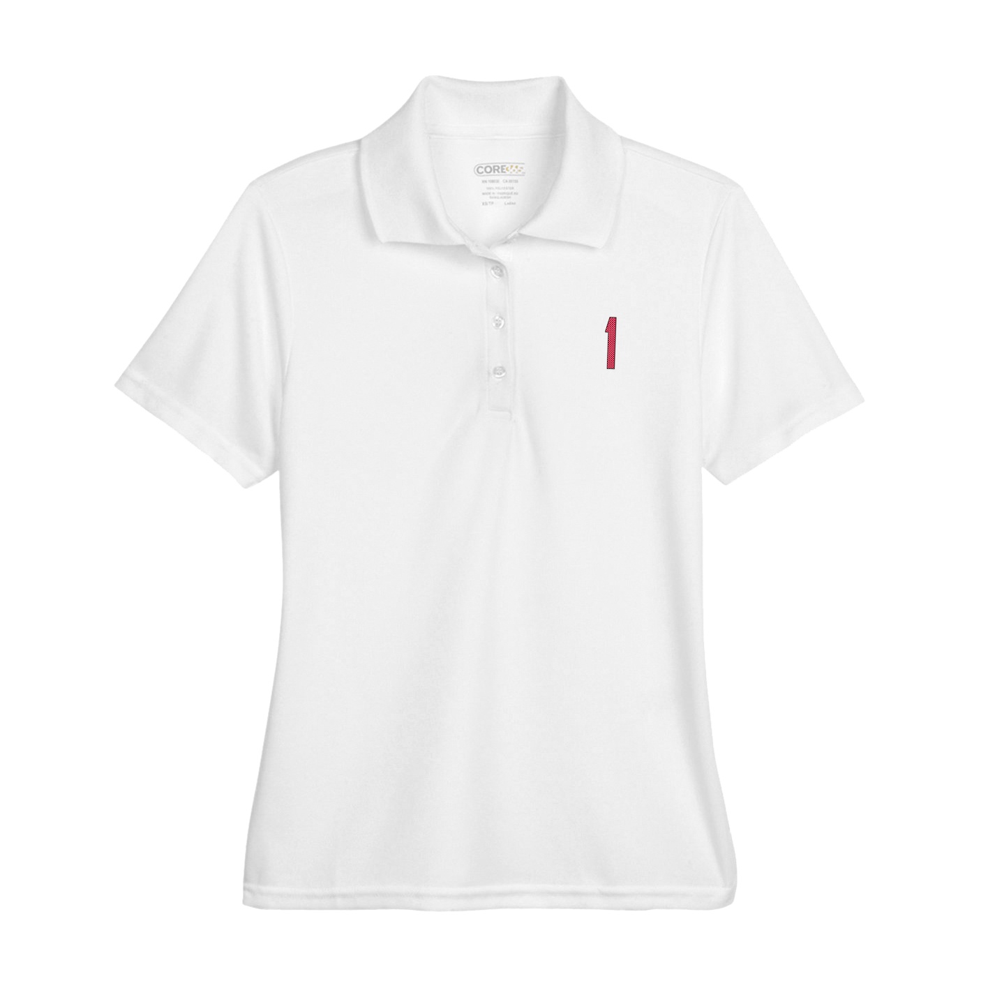 Womens Performance Polo — Front Shirsy in White