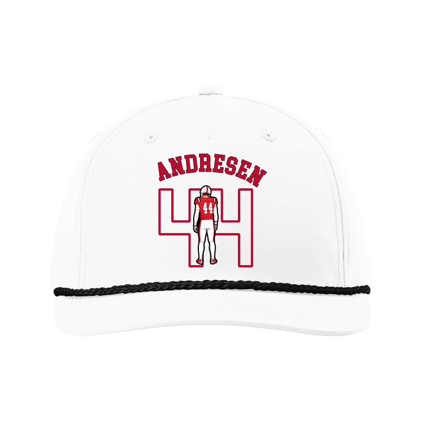 Five-Panel Classic Rope Cap — Shirsey Arch in White