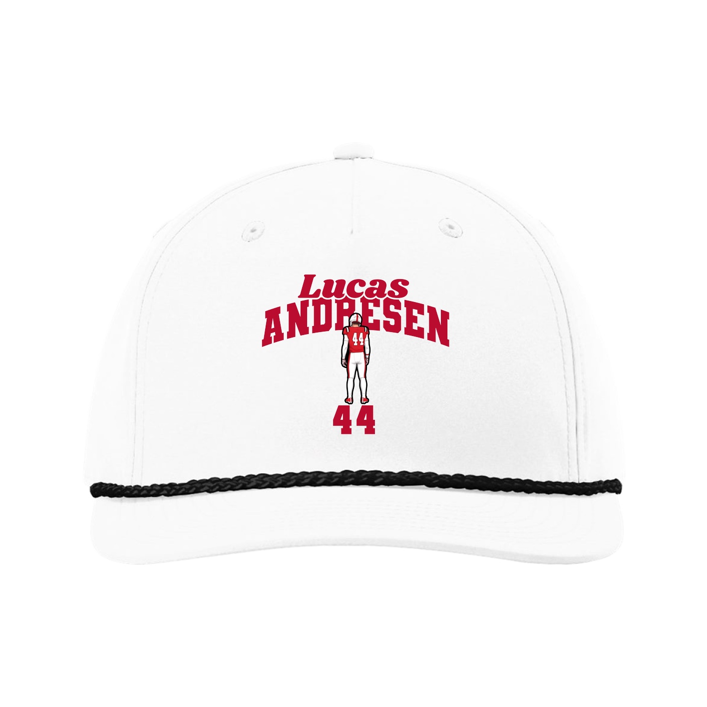 Five-Panel Classic Rope Cap — Signature Arch in White