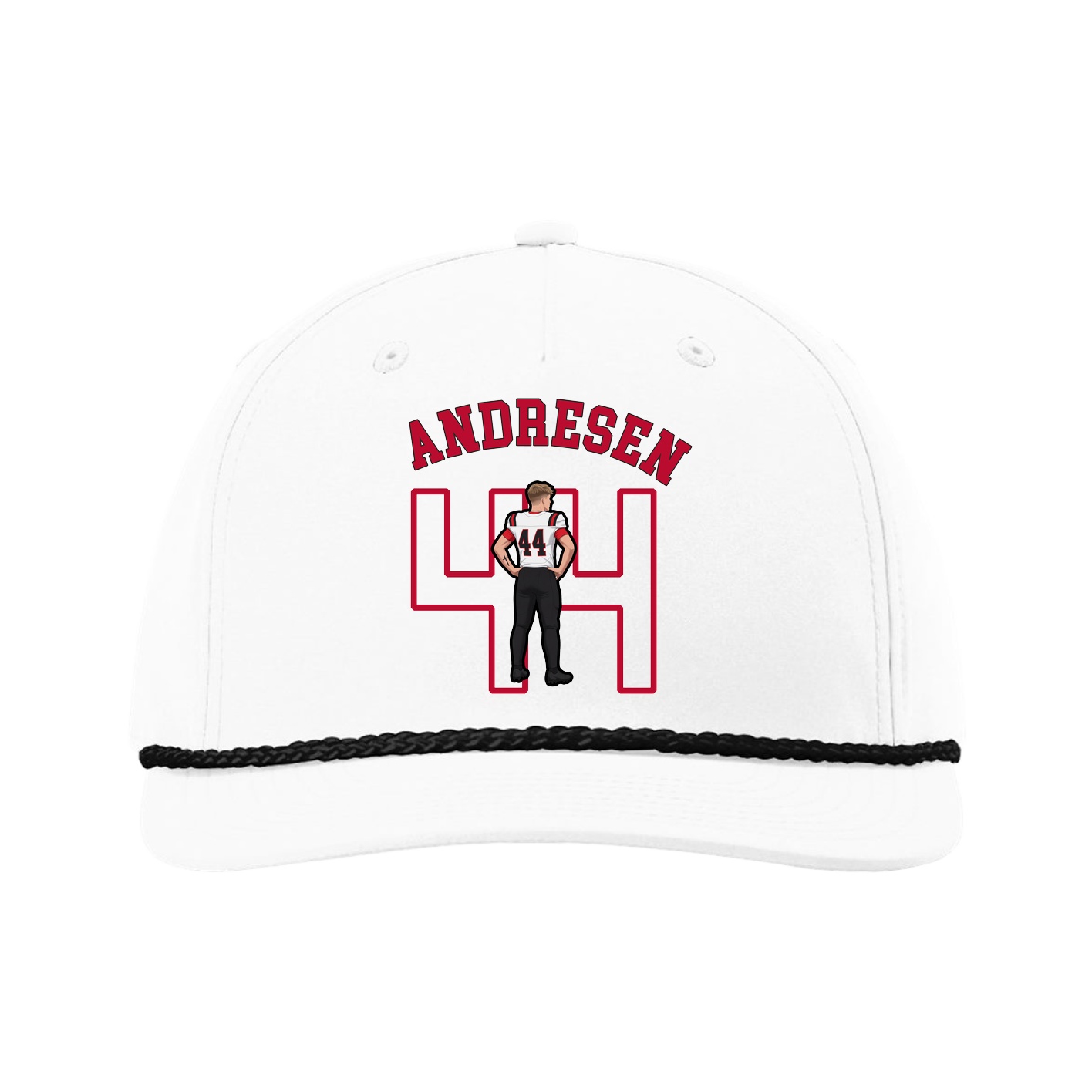Five-Panel Classic Rope Cap — Shirsey Arch in White