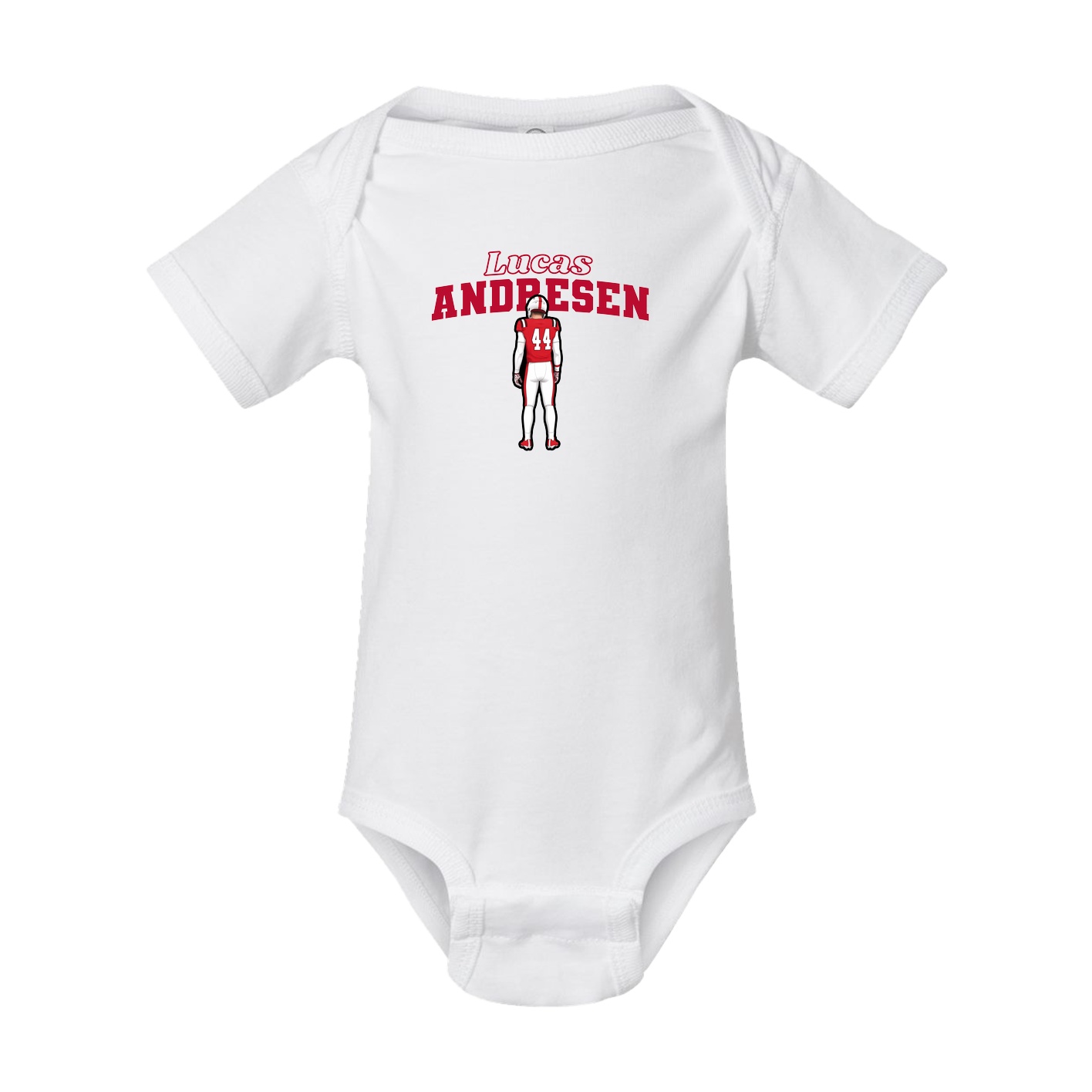 Baby Onesie — Name Arch in White