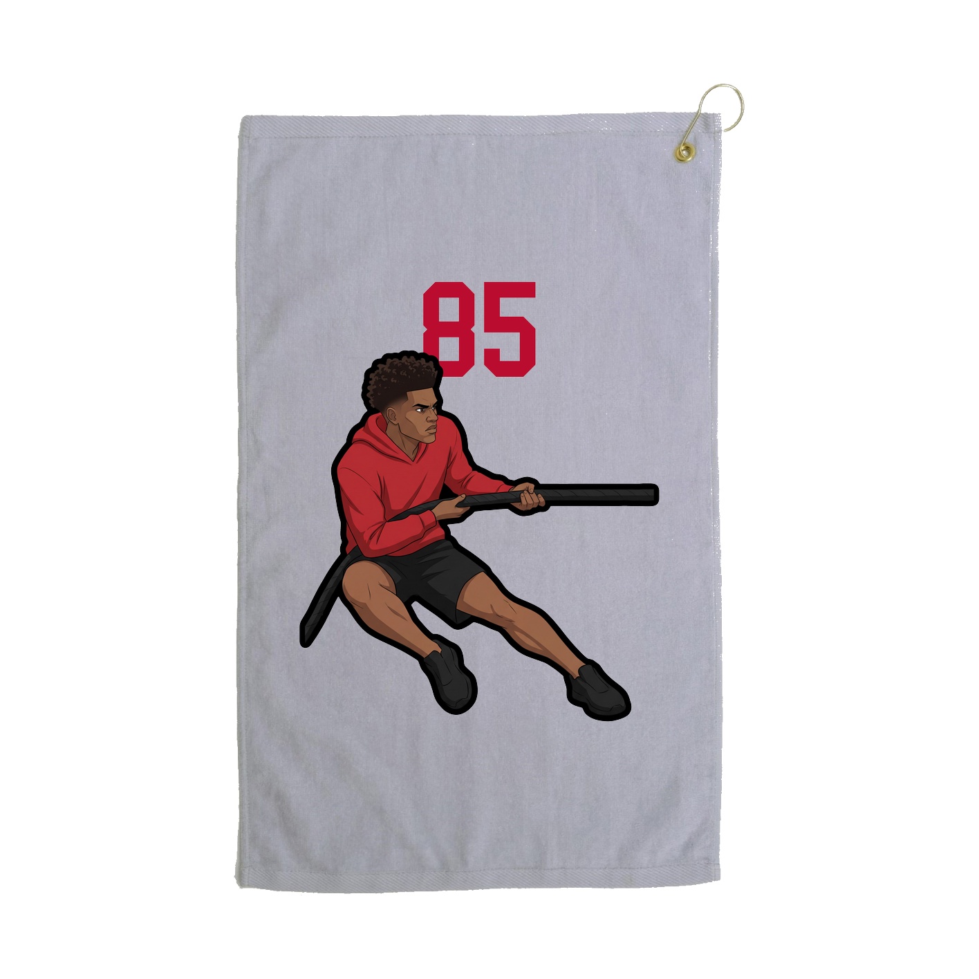 Golf Towel — Number Top in Grey