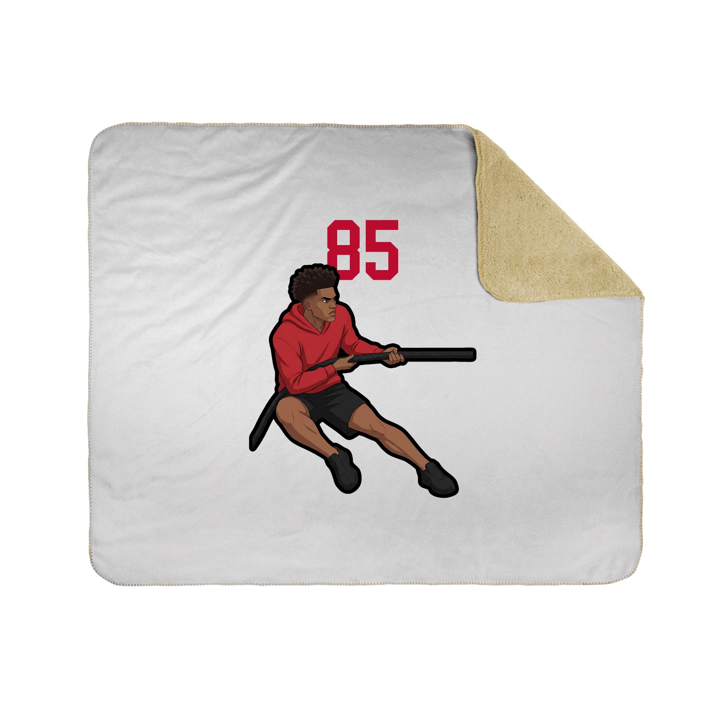Throw Blanket — Number Top in White