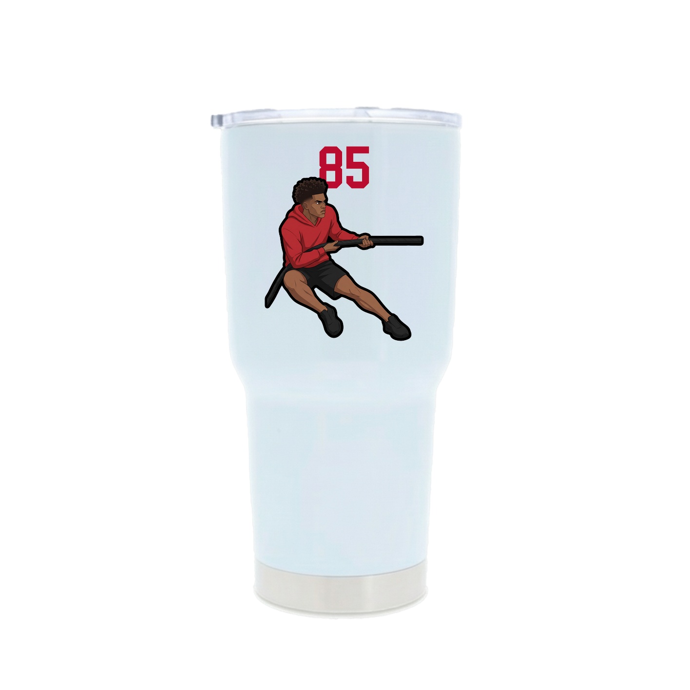 30oz Stainless Steel Tumbler — Number Top in White