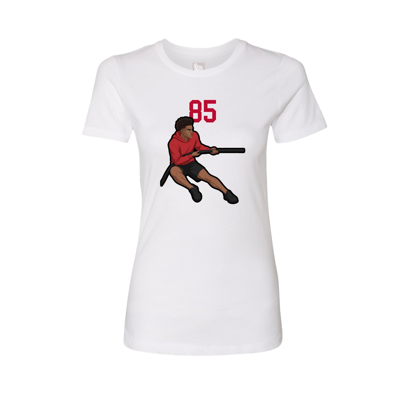 Fitted Women's Tee — Number Top in White
