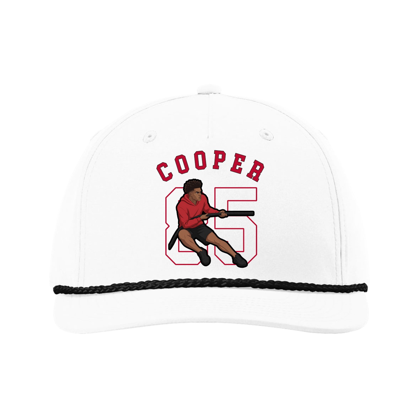 Five-Panel Classic Rope Cap — Shirsey Arch in White