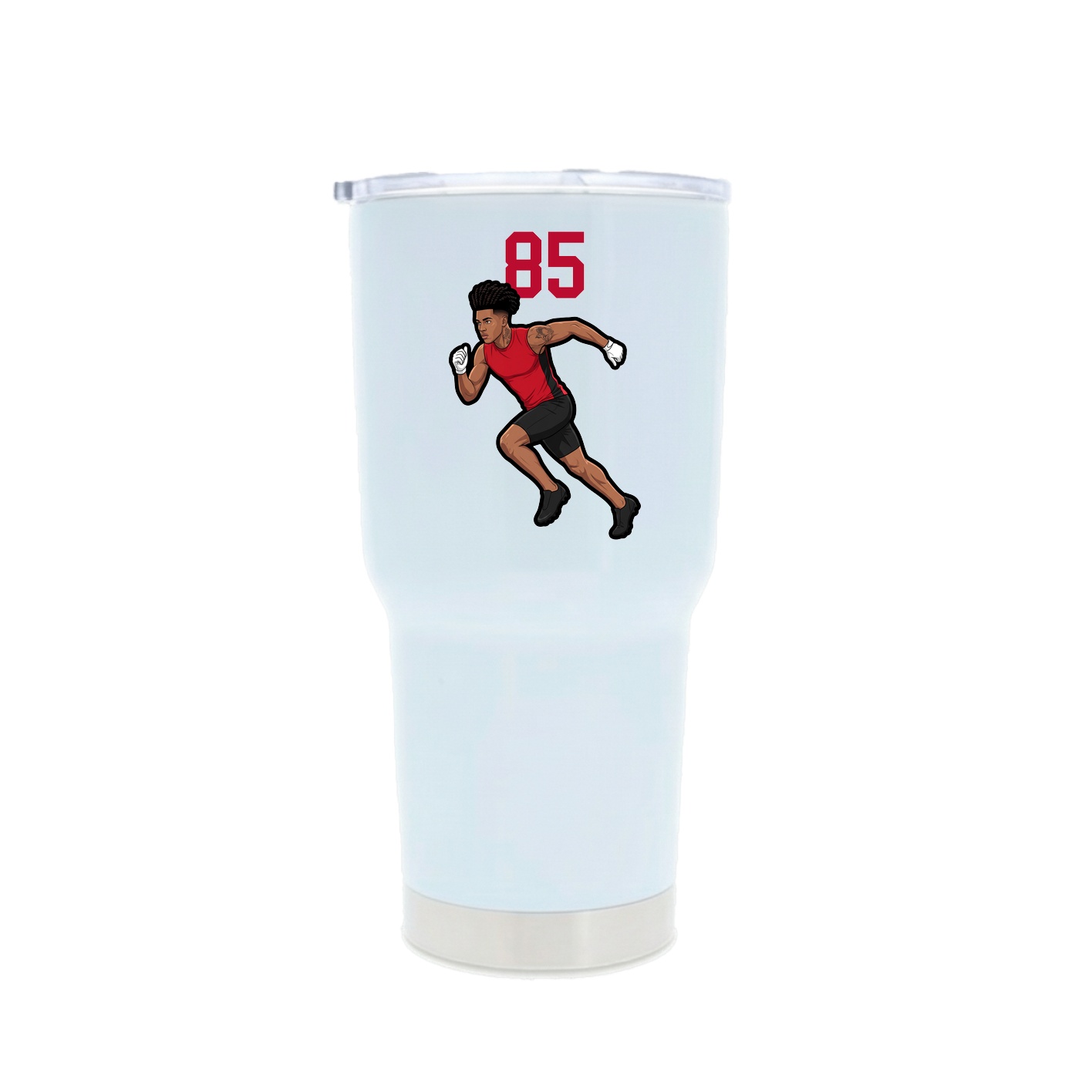 30oz Stainless Steel Tumbler — Number Top in White
