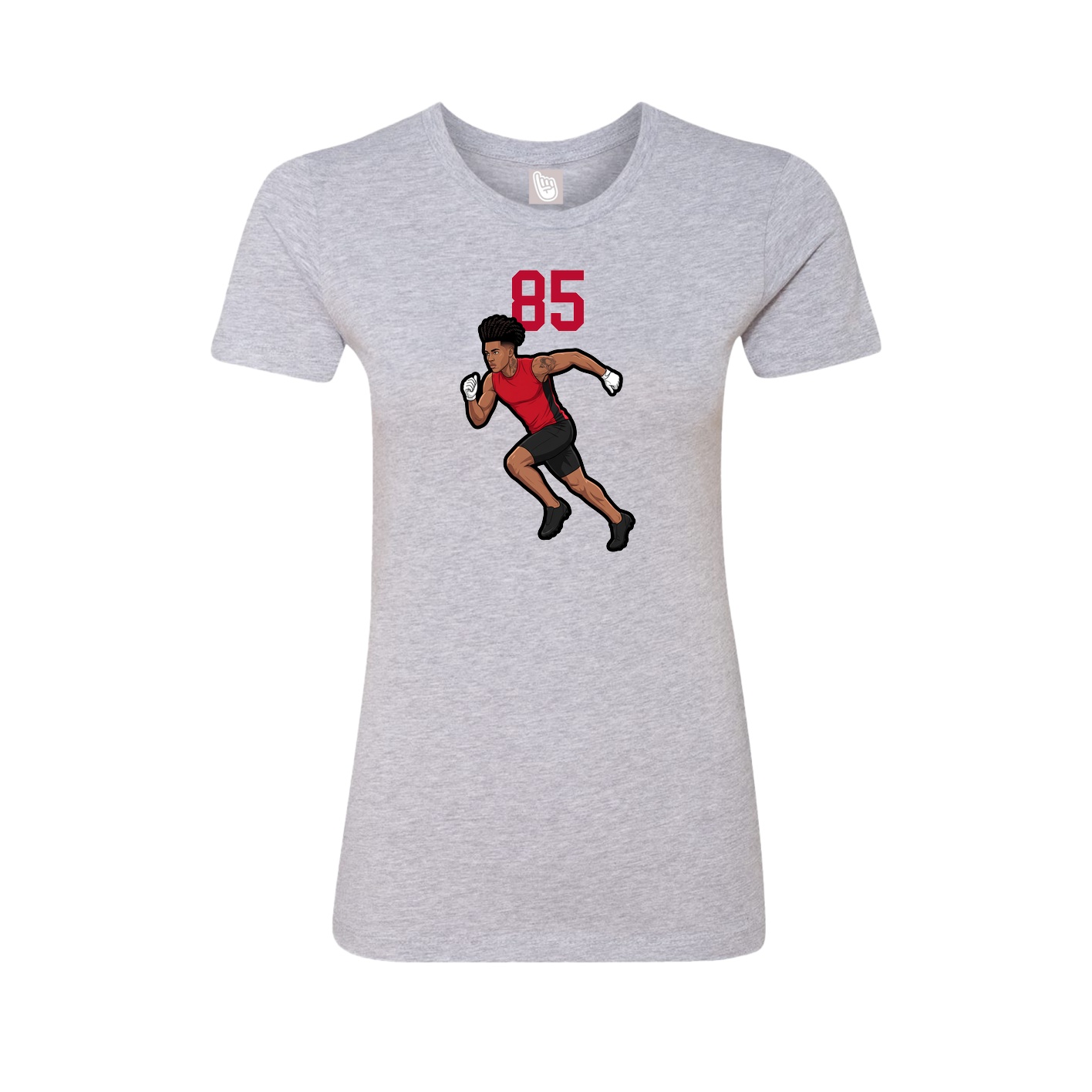 Fitted Women's Tee — Number Top in Grey