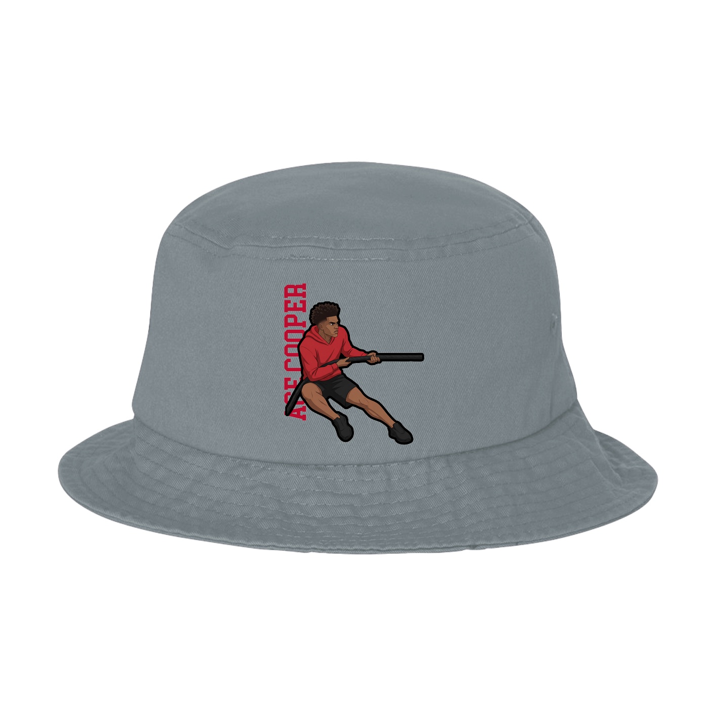 Bucket Cap — Name Vertical in Grey