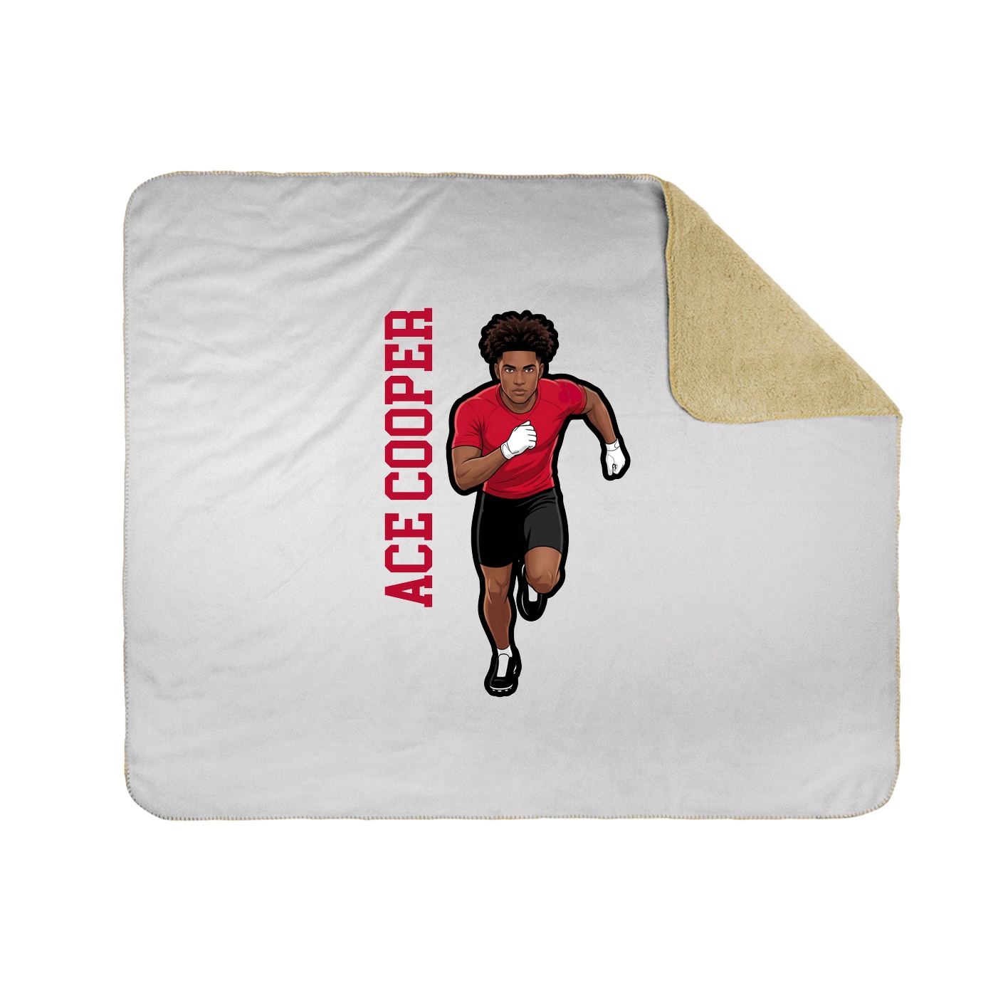 Throw Blanket — Name Vertical in White