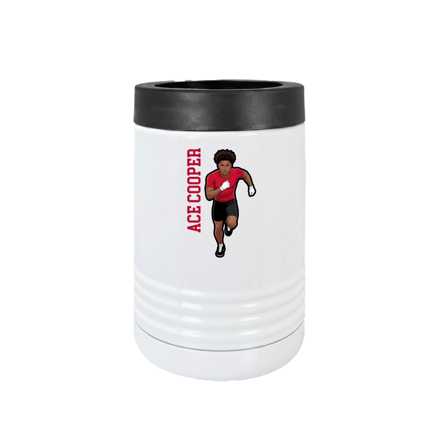Beverage Holder — Name Vertical in White