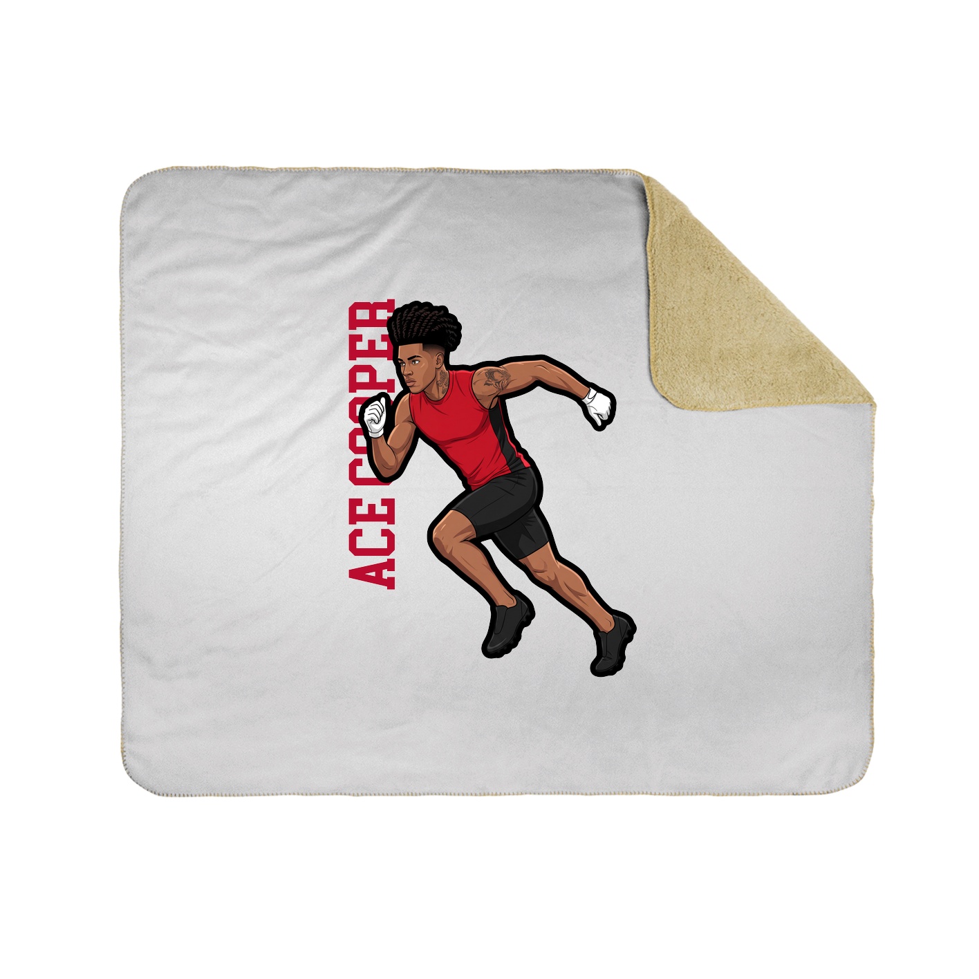 Throw Blanket — Name Vertical in White