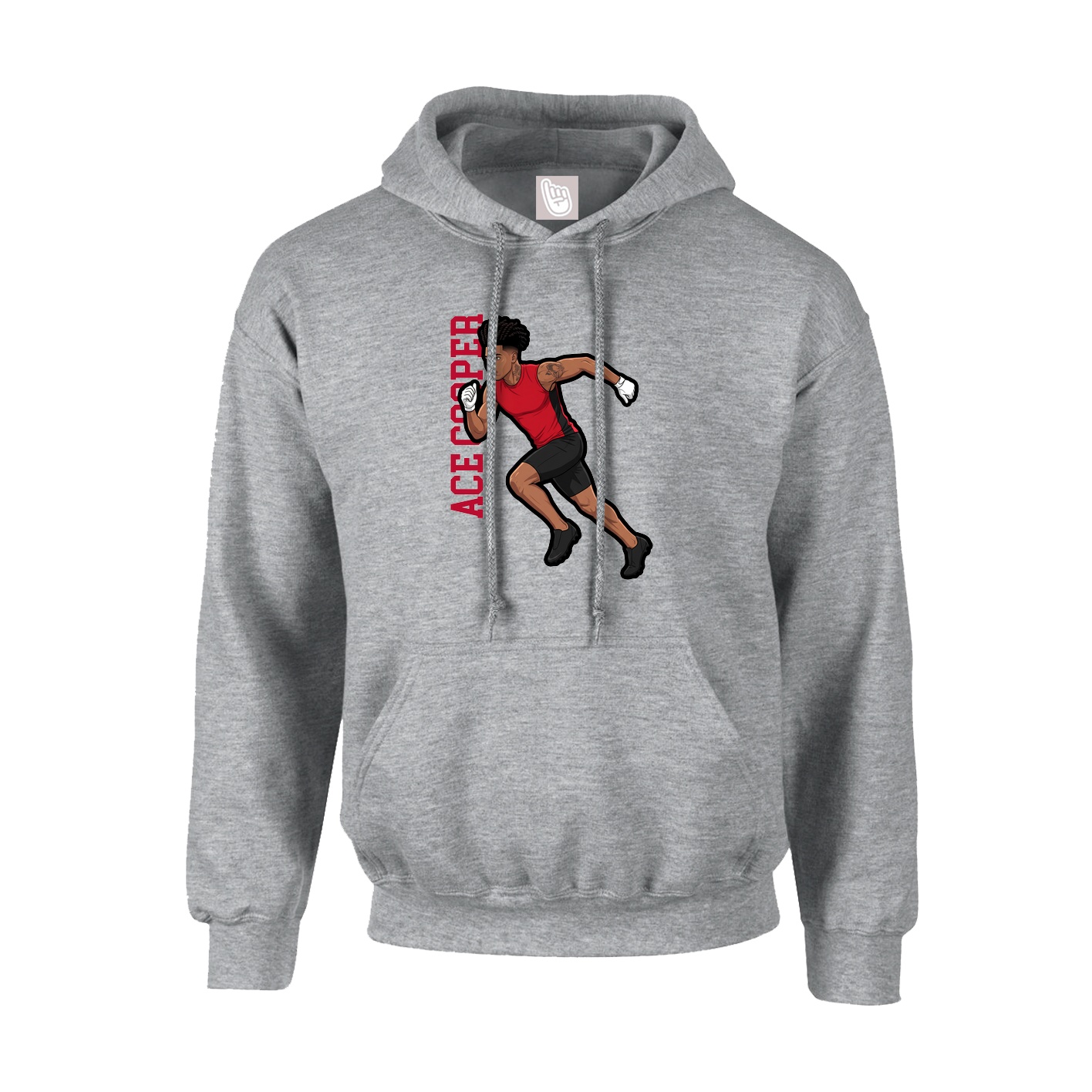 Youth Hoodie — Name Vertical in Grey