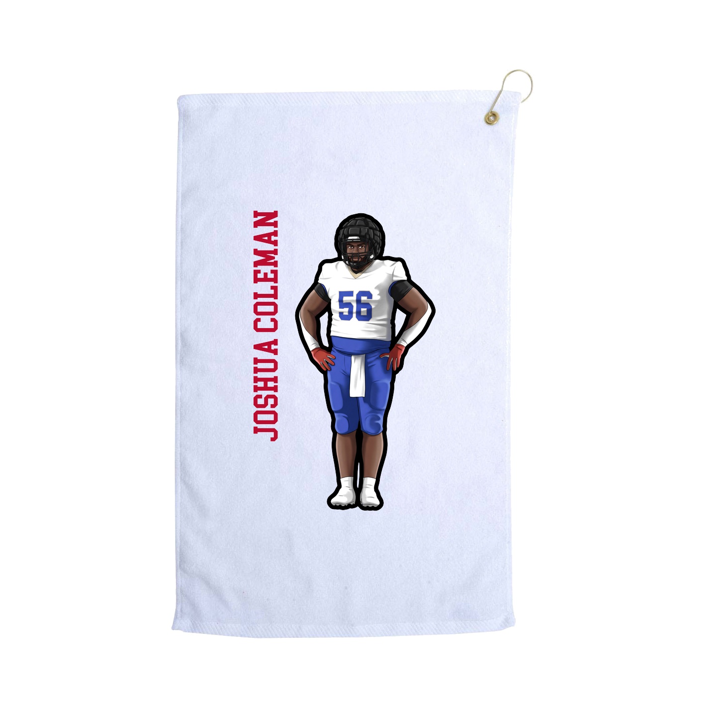Golf Towel — Name Vertical in White