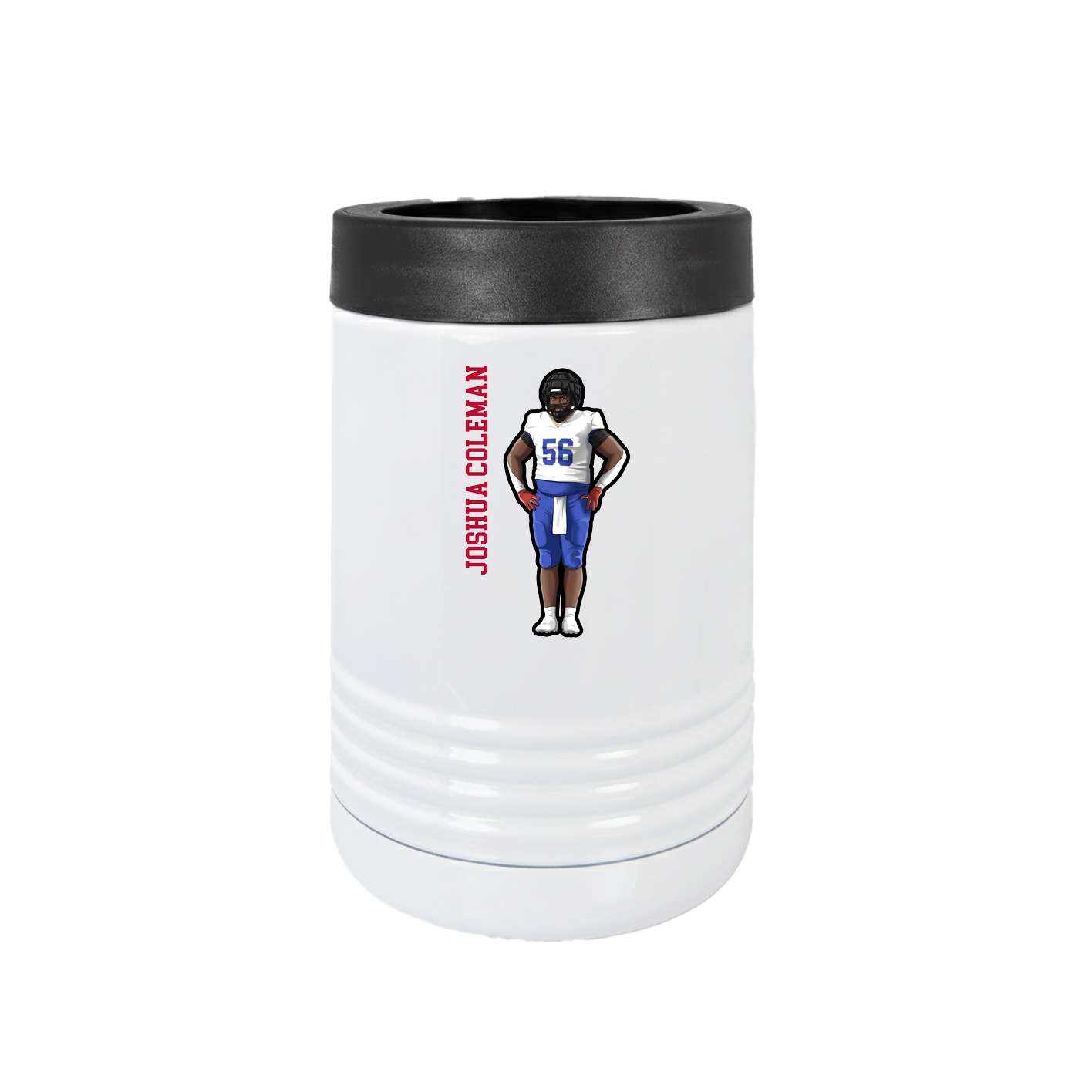 Beverage Holder — Name Vertical in White