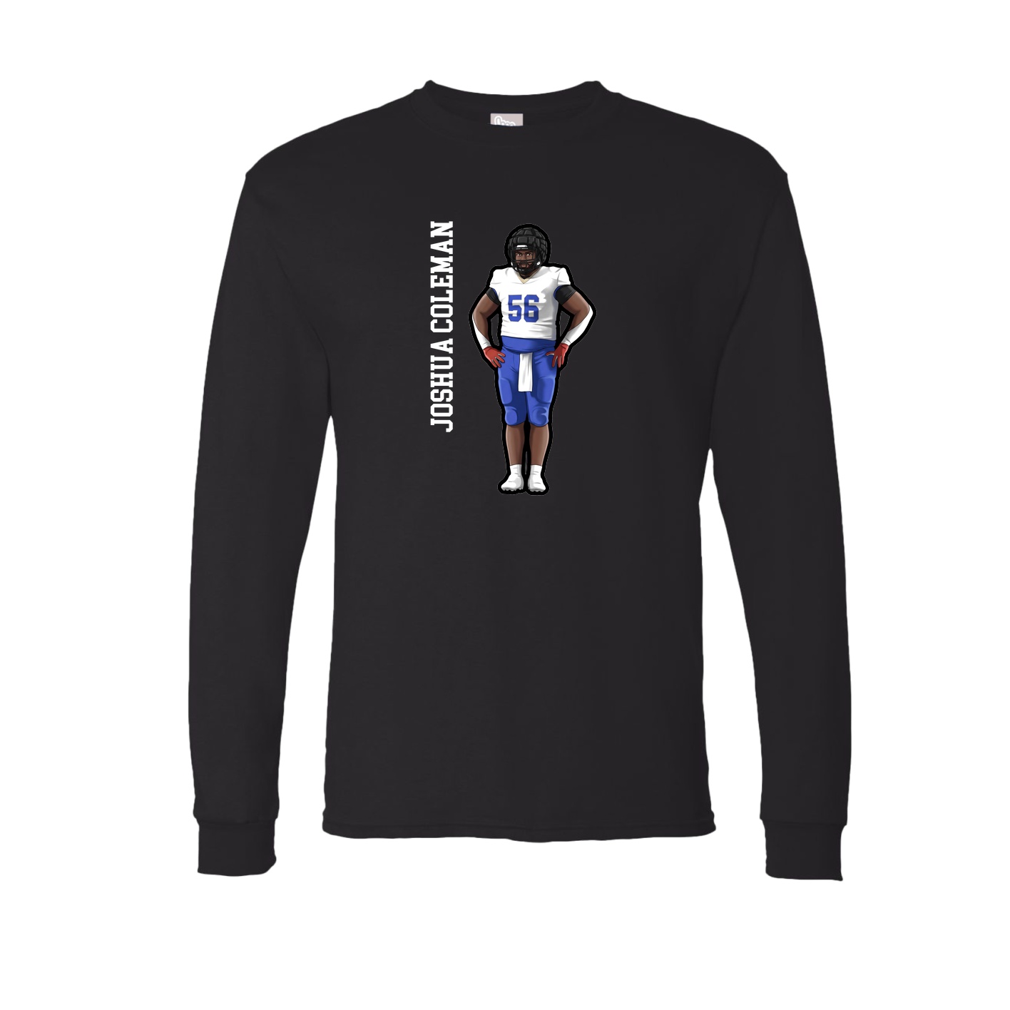Long Sleeve Tee — Name Vertical in Black