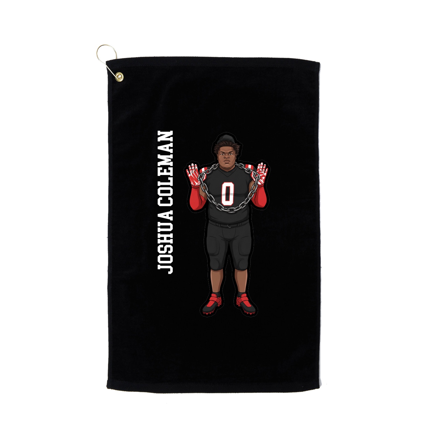 Golf Towel — Name Vertical in Black