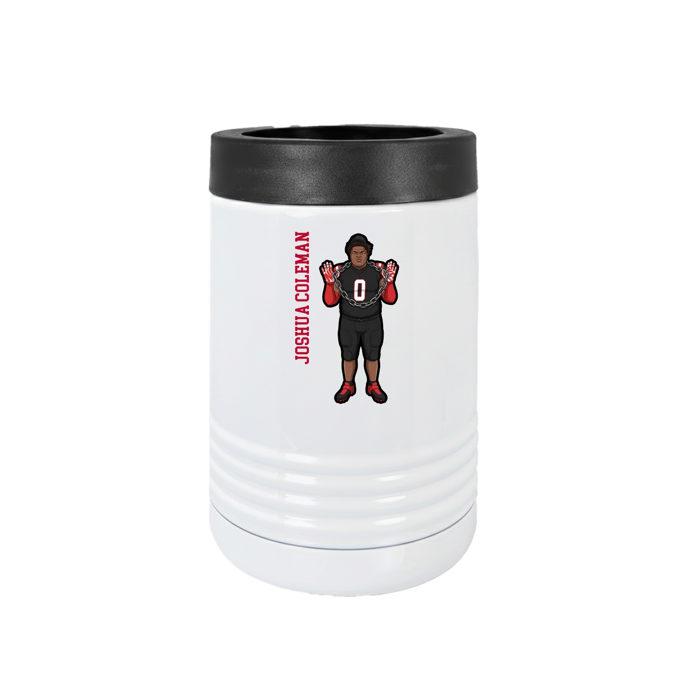 Beverage Holder — Name Vertical in White