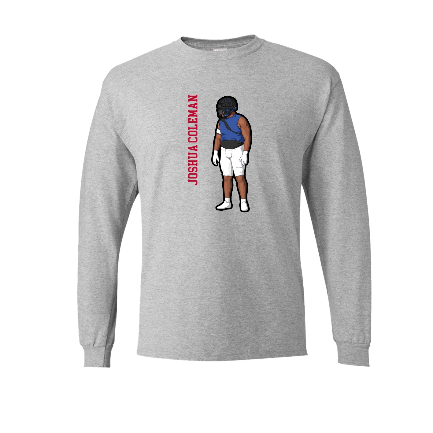 Long Sleeve Tee — Name Vertical in Grey