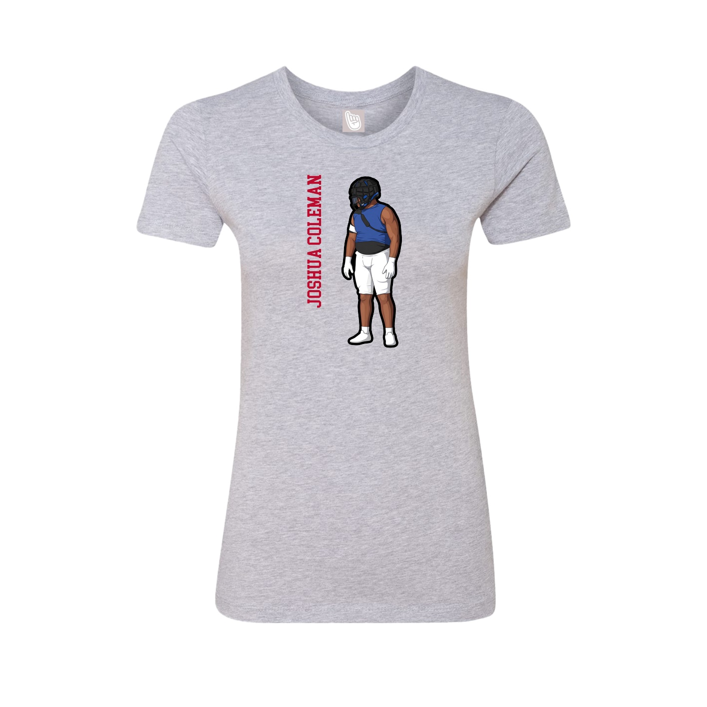 Fitted Women's Tee — Name Vertical in Grey