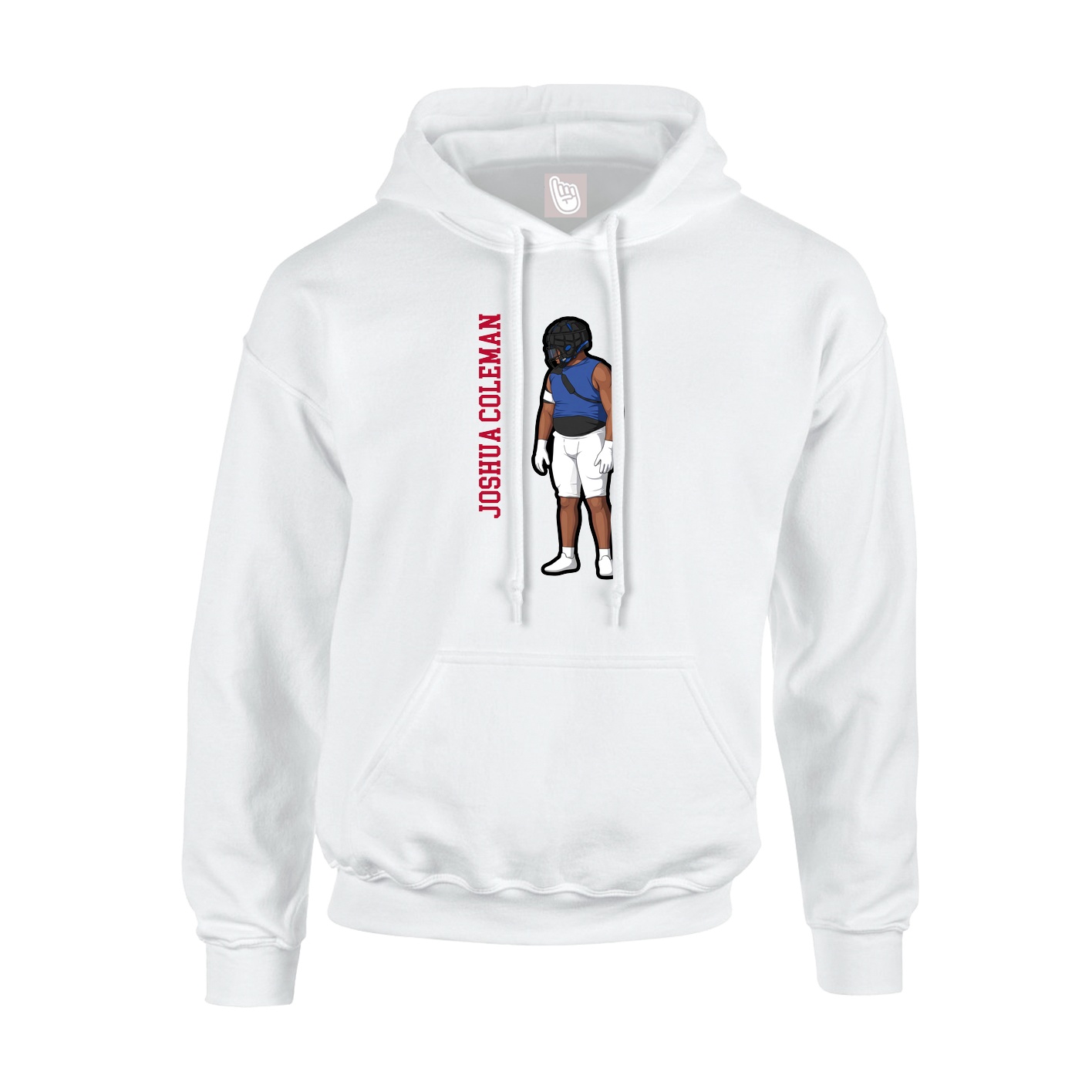 Youth Hoodie — Name Vertical in White