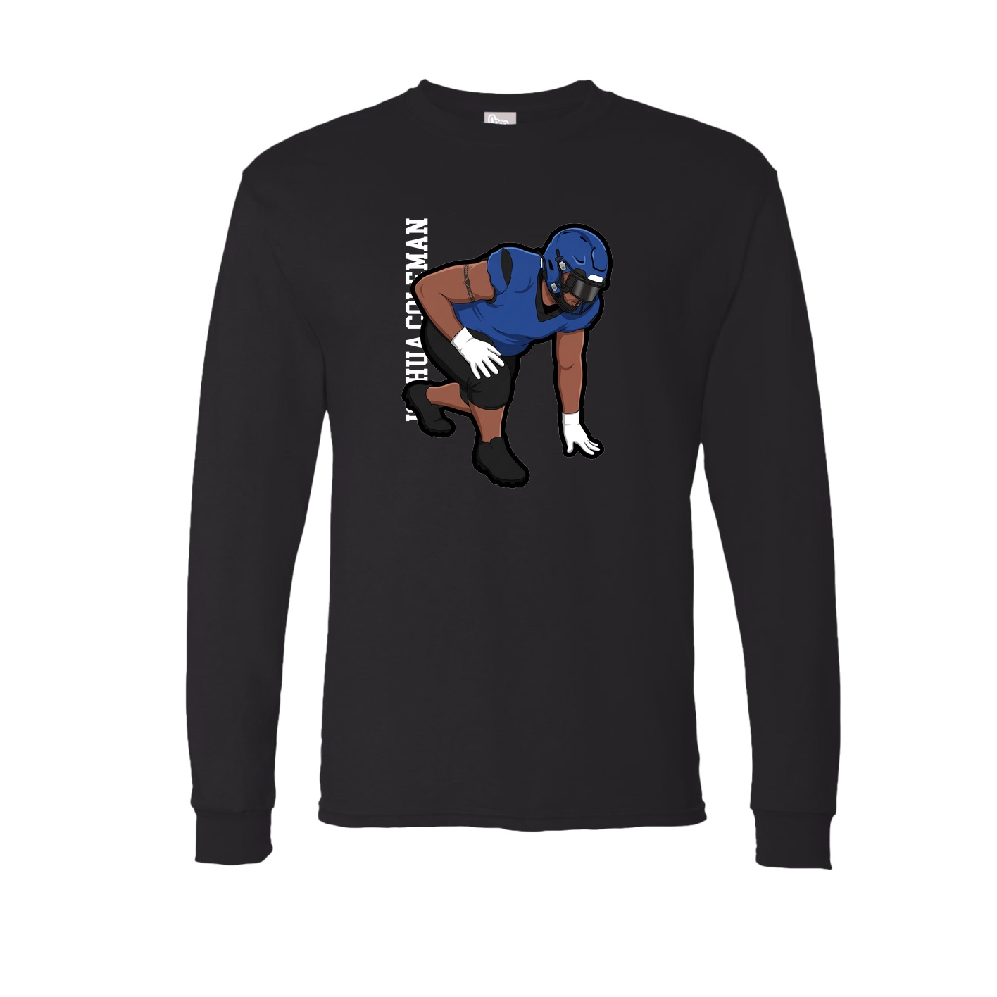 Long Sleeve Tee — Name Vertical in Black