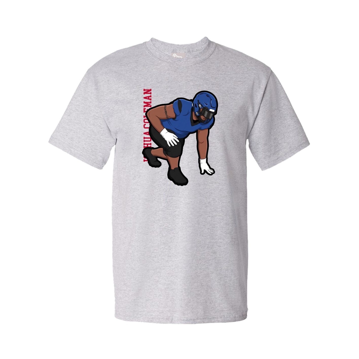 Youth Tee — Name Vertical in Grey