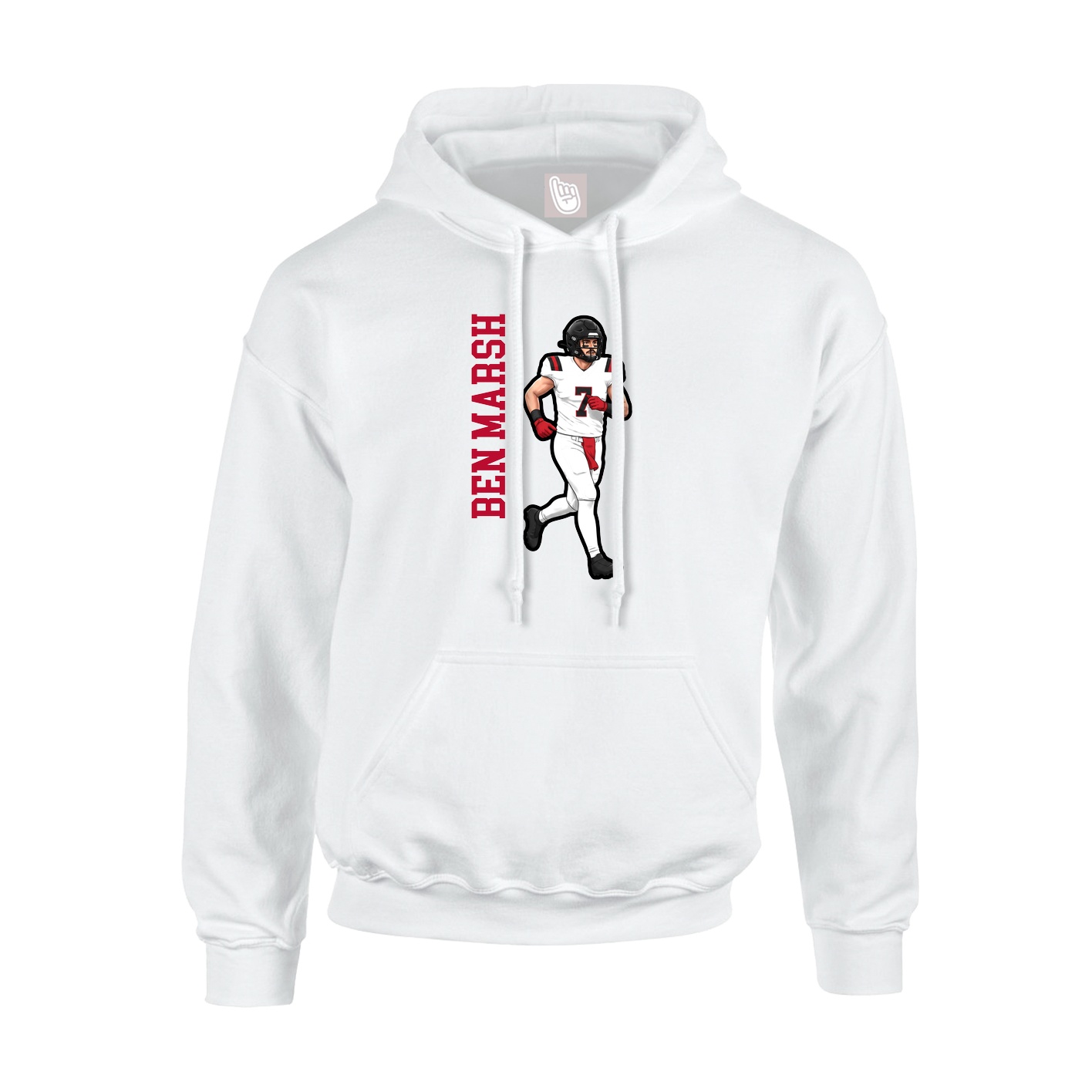 Youth Hoodie — Name Vertical in White